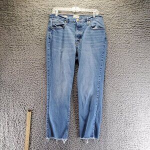 Universal Thread Jeans Womens 12 Blue High Rise 90s Slim Frayed Hem Denim Pants